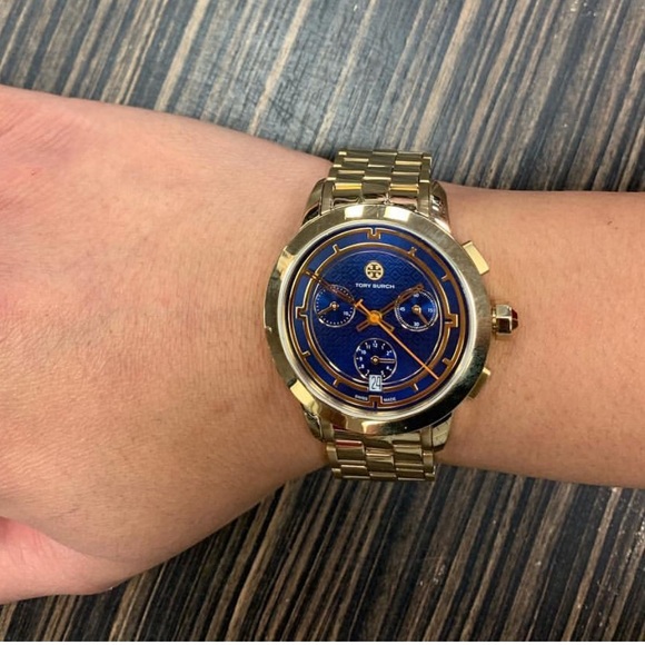 COPY - Tory Burch Gold & Blue The Chronograph 37m… - Picture 2 of 4